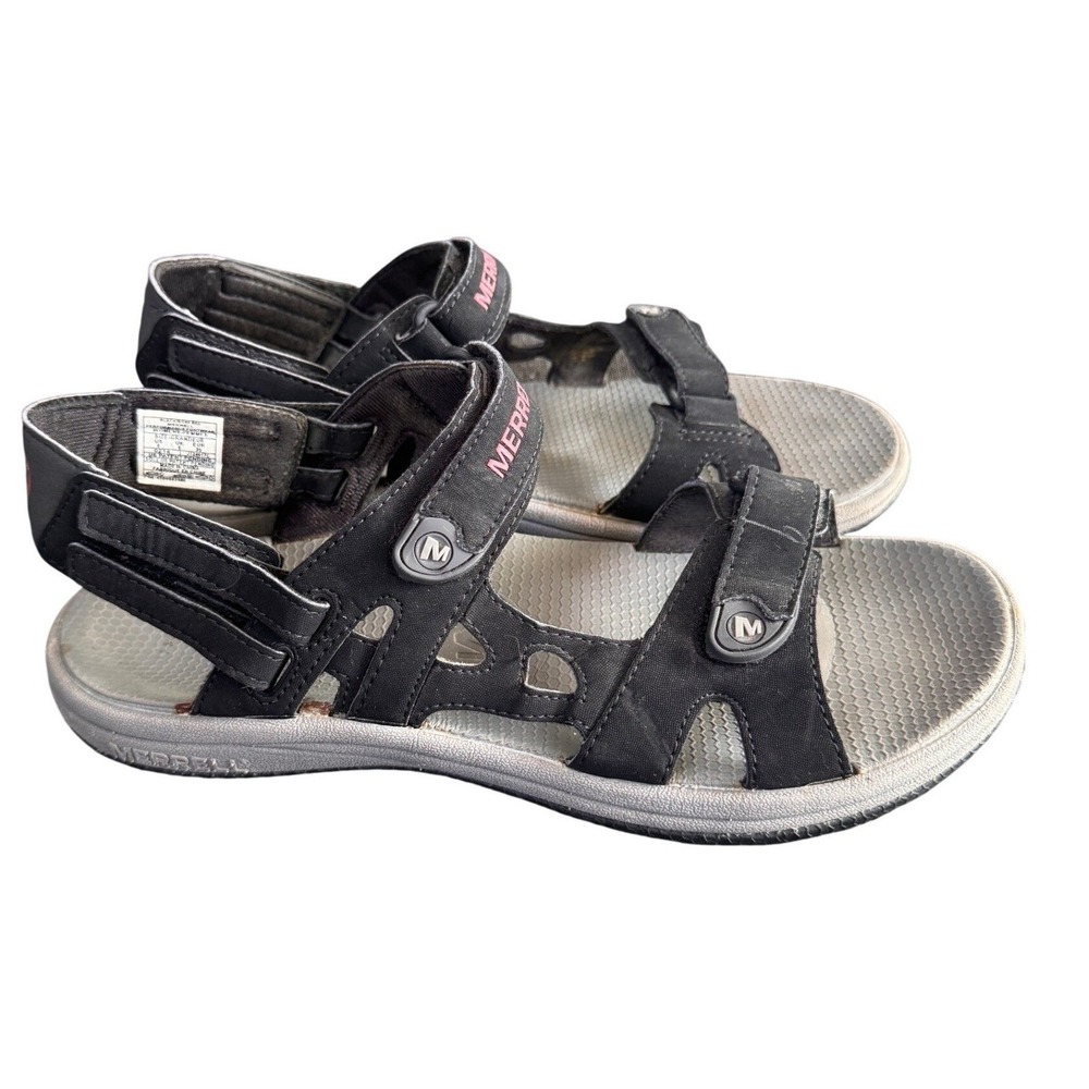 Merrell Cedrus Womens 8 Black Hiking Sport Sandals J124017C Hook Loop Straps